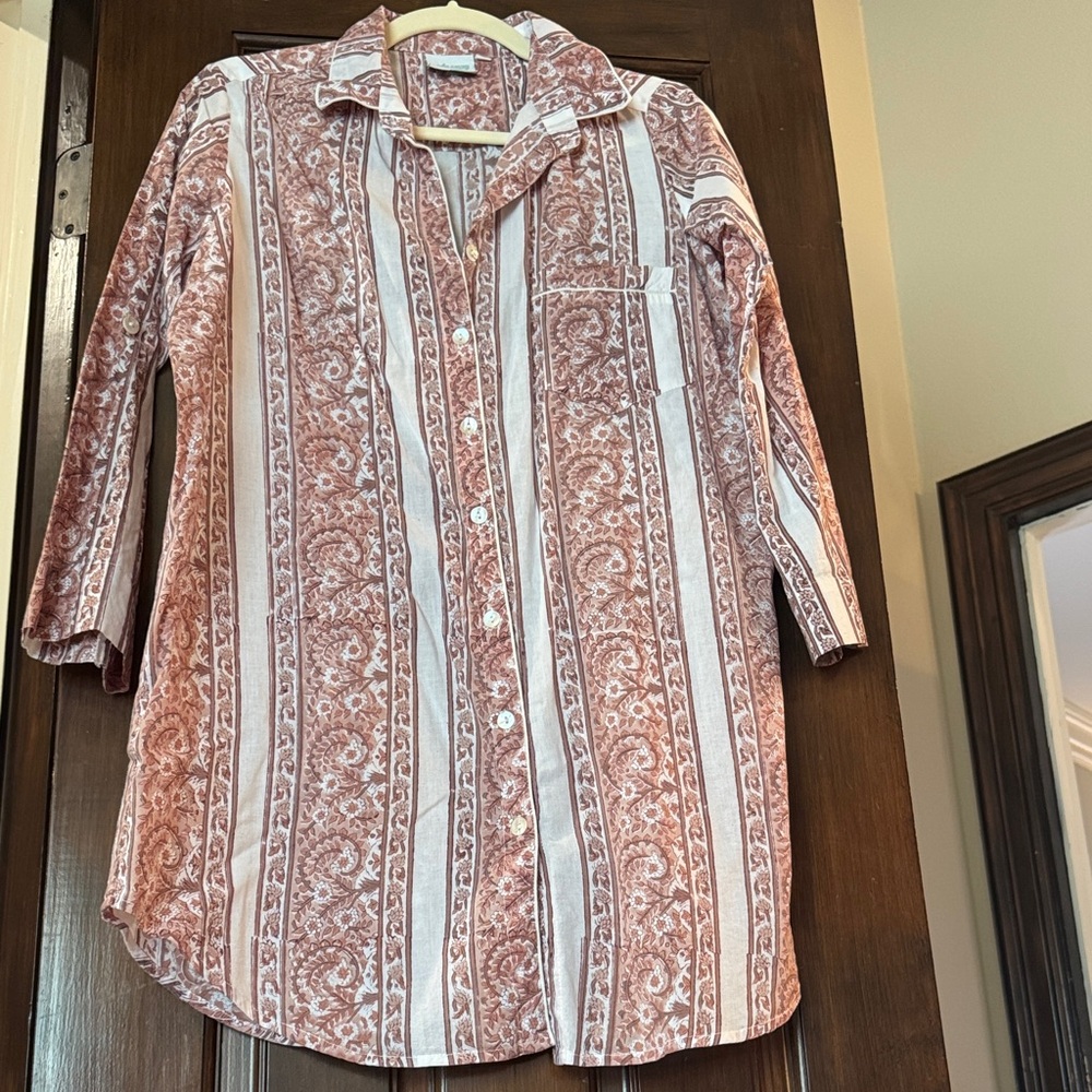 Julia Amory Brown Paisley Husband Shirt